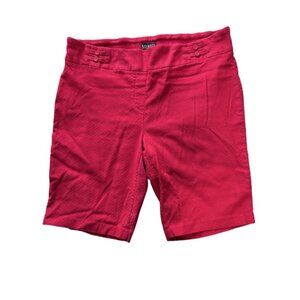 SOHO Apparel LTD Women’s Red Textured Shorts XL Rayon Blend Button Detail